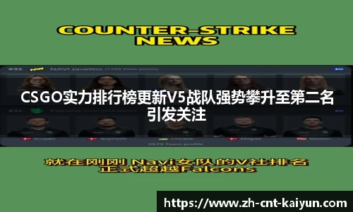 CSGO实力排行榜更新V5战队强势攀升至第二名引发关注