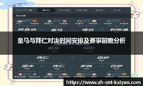 皇马与拜仁对决时间安排及赛事前瞻分析